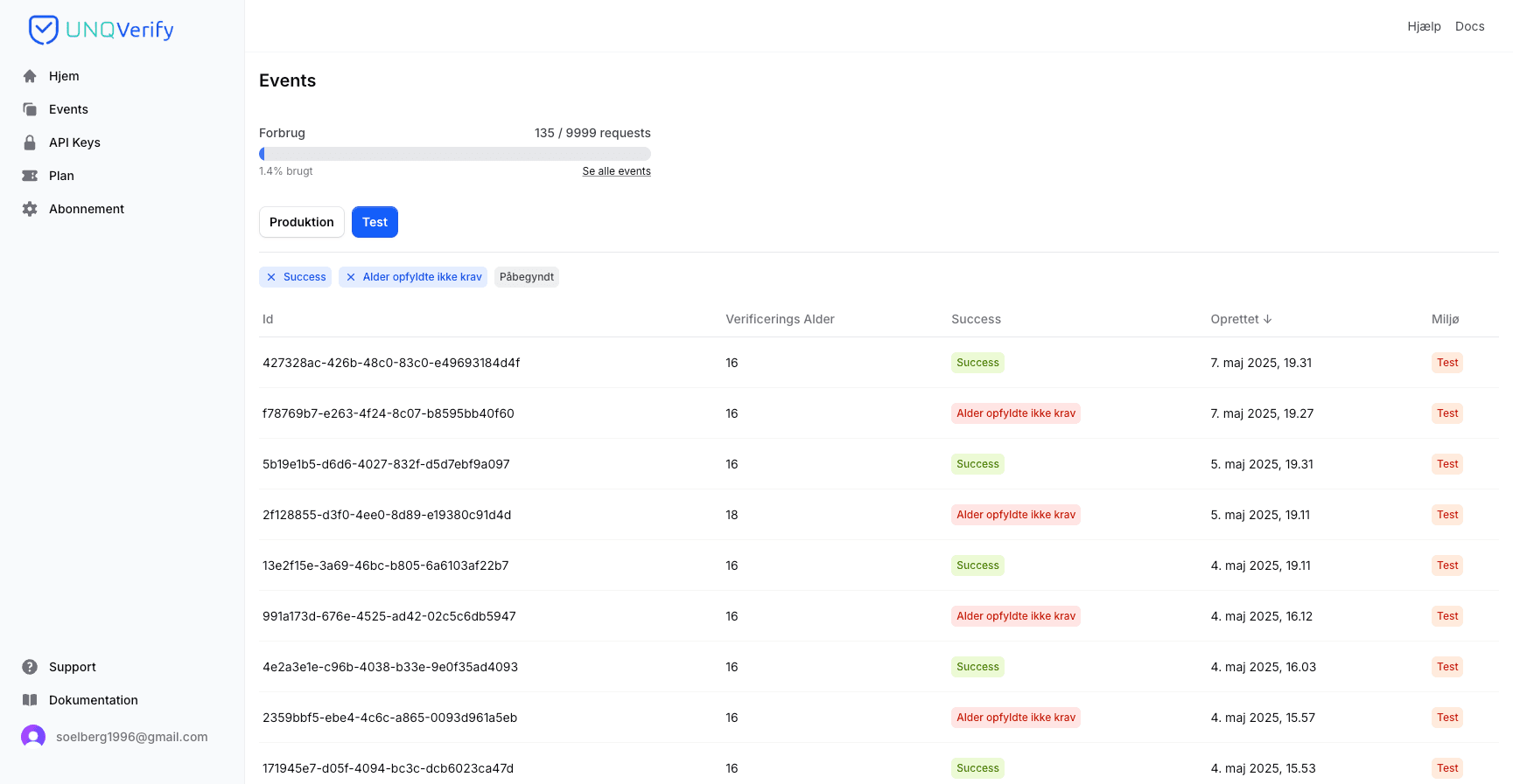 aldersverificering events
